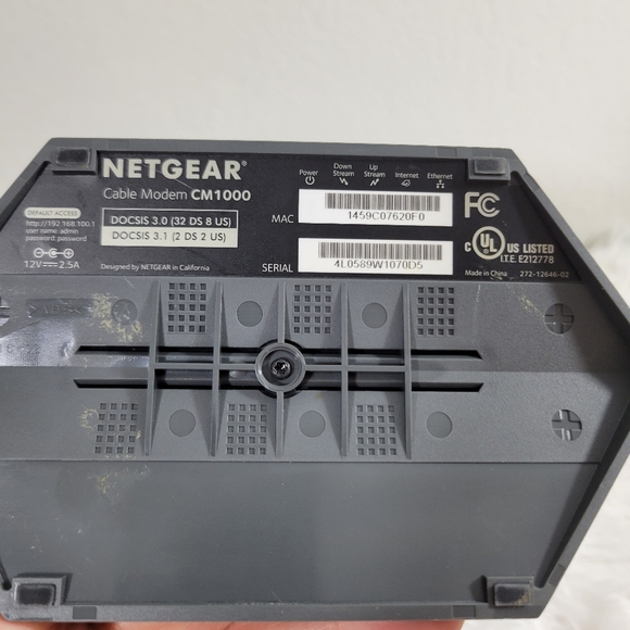 NETGEAR CM1000 cable modem up to 1 gbps Wi-Fi Ethernet DOCSIS 3.1 black - Picture 8 of 10